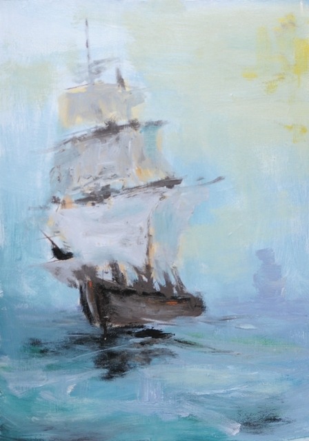 Gemälde Meer - Seestück 2 von Clemens Groth, 2016, Acryllack auf Leinwand, 50x70cm