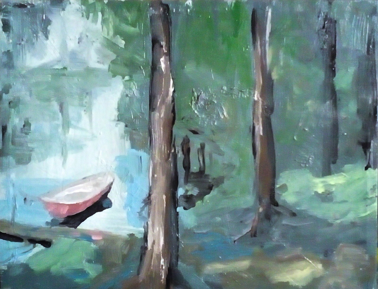 Miniatur - Landschaft von Clemens Groth, 2017, Acryllack auf Leinwand, 40x30cm