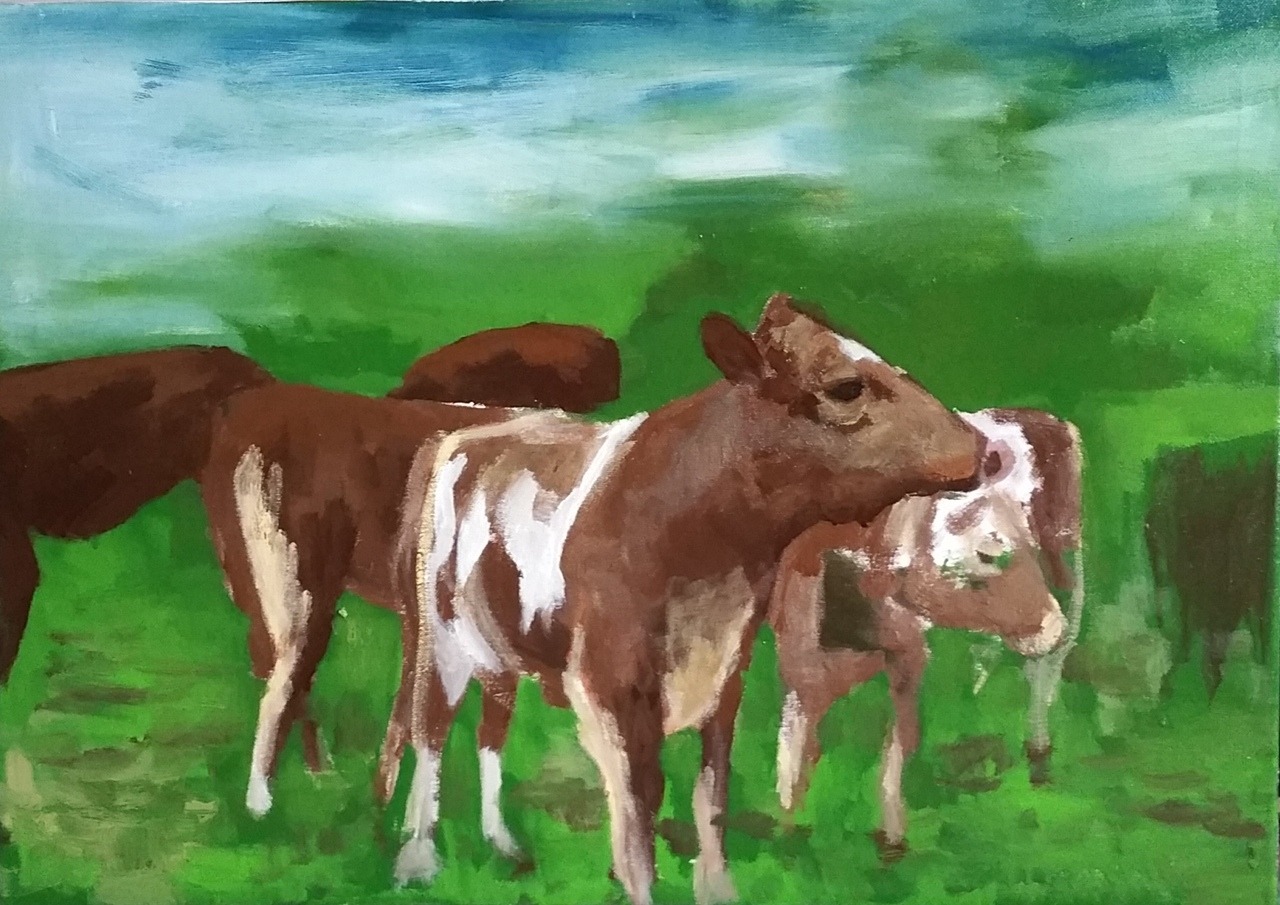 Landschaftsstudie - Landschaft von Clemens Groth, 2018, Acryllack auf Leinwand, 50x70cm