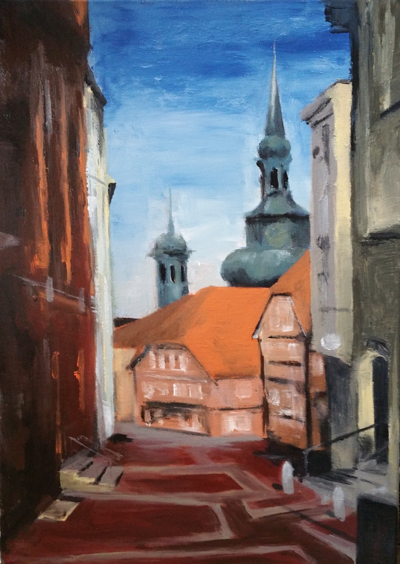 Stade Altstadt - Stadtansichten von Clemens Groth, 2018, Acryllack auf Leinwand, 70x50cm