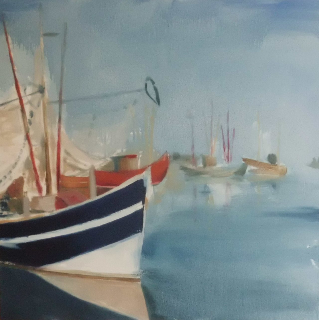 Ölgemälde Meer - Harlingersiel von Clemens Groth, 2015, Öl auf Leinwand, 50x40cm