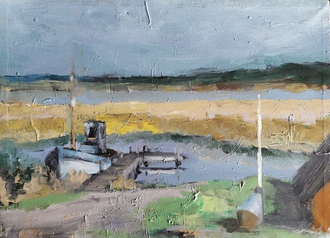 Nymindegab - Stadtansichten von Clemens Groth, 2020, Acryllack auf Leinwand, 40x55cm