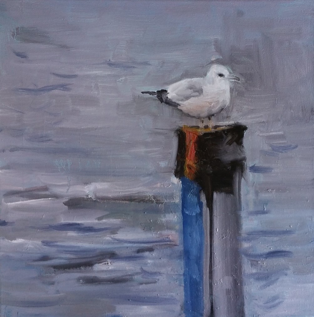 Möwe 2 - Stadtansichten von Clemens Groth, 2020, Öl auf Leinwand, 40x40cm