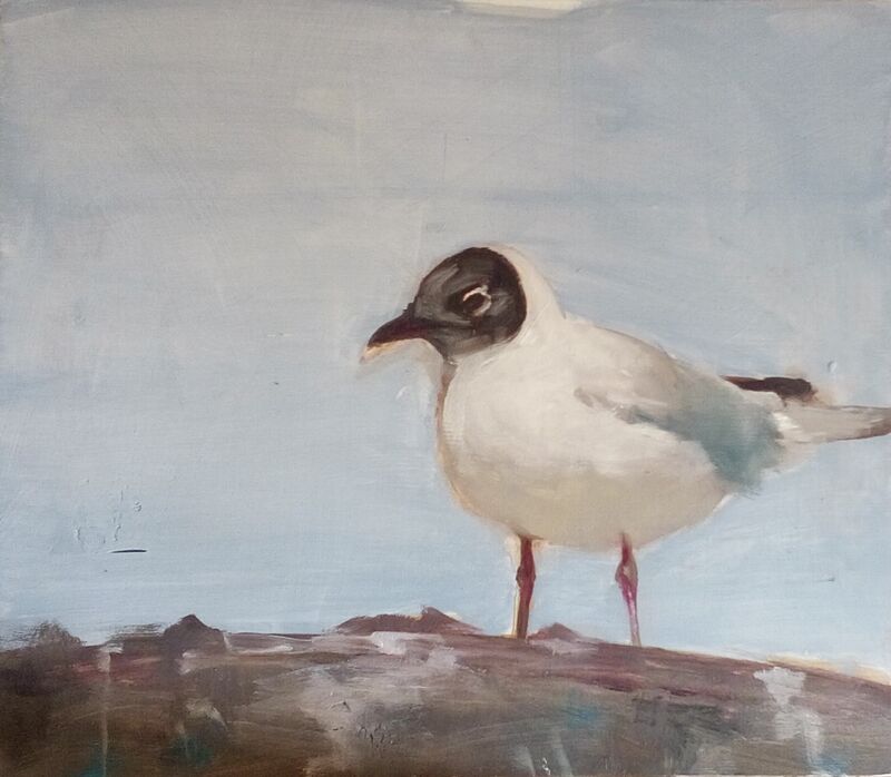 Möwe - Stadtansichten von Clemens Groth, 2017, Öl auf Holz, 45x52cm